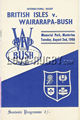 Wairarapa-Bush v British Isles 1966 rugby  Programme